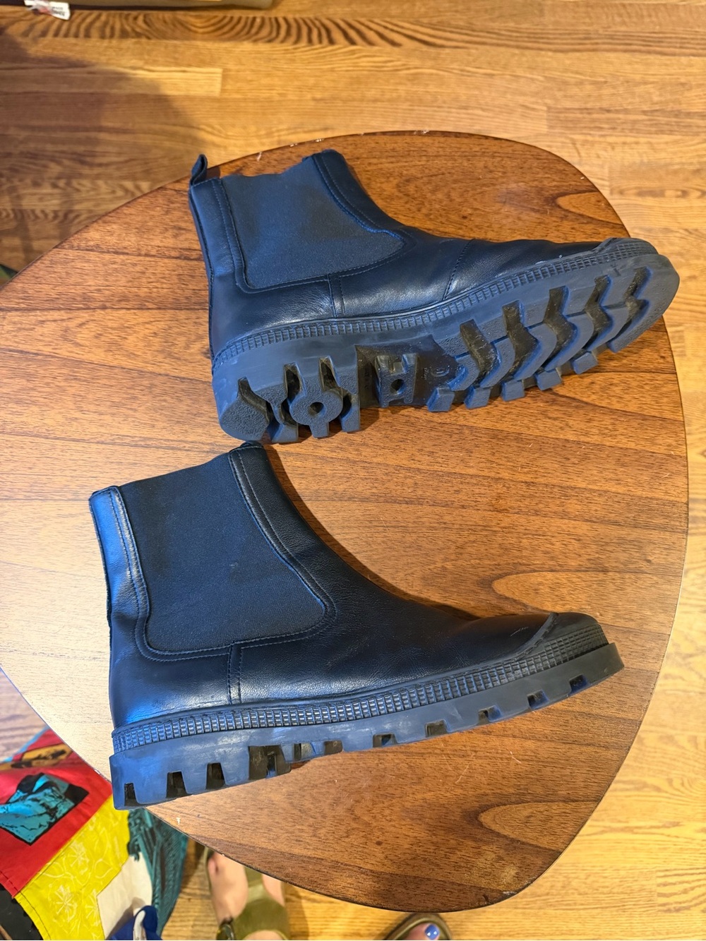 Loewe Black Leather Chelsea Lug Boots - Picture 2 of 7